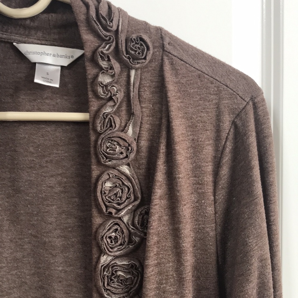Taupe Rose Front Cardigan